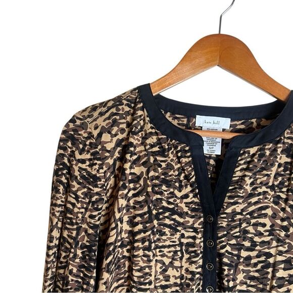 NWT! Kate Hill cheeta print peplum top. Size small - Picture 2 of 7